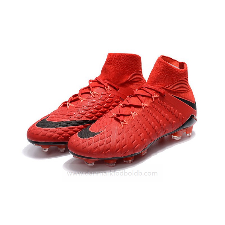 Nike Phantom Hypervenom Iii Elite Df FG Fodboldstøvler Herre – Rød Sort
